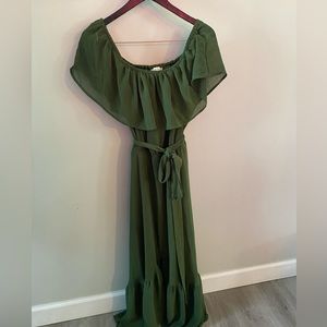 A beautiful soul (altard state) maxi dress green ruffle